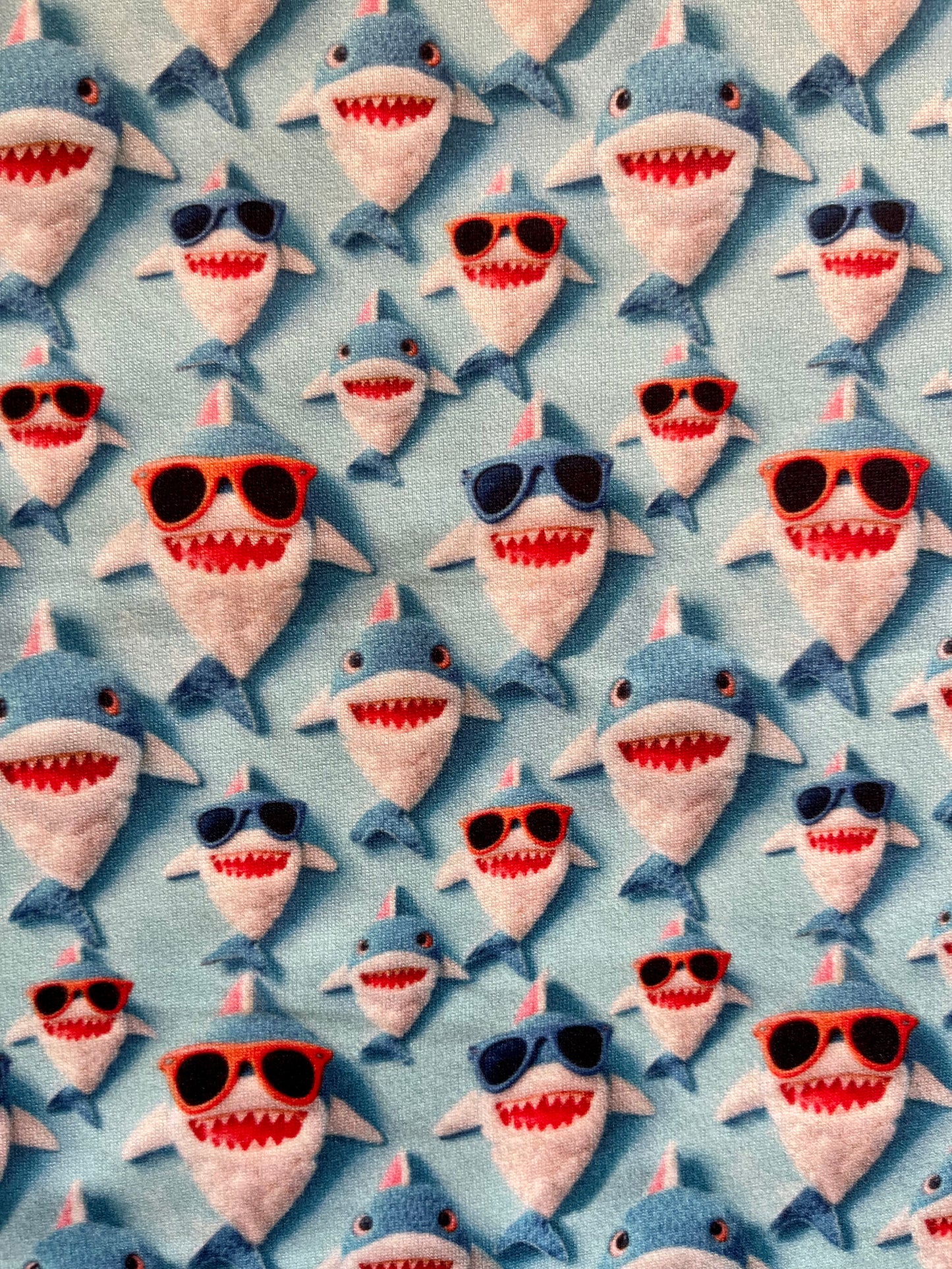 Shark with Glasses Funny Blue Design Pattern ∙ Scrub Cap Soft & Stretchy ∙ Euro or Unisex style hat ∙ Satin lined option ∙ Adjustable Nurse Cap