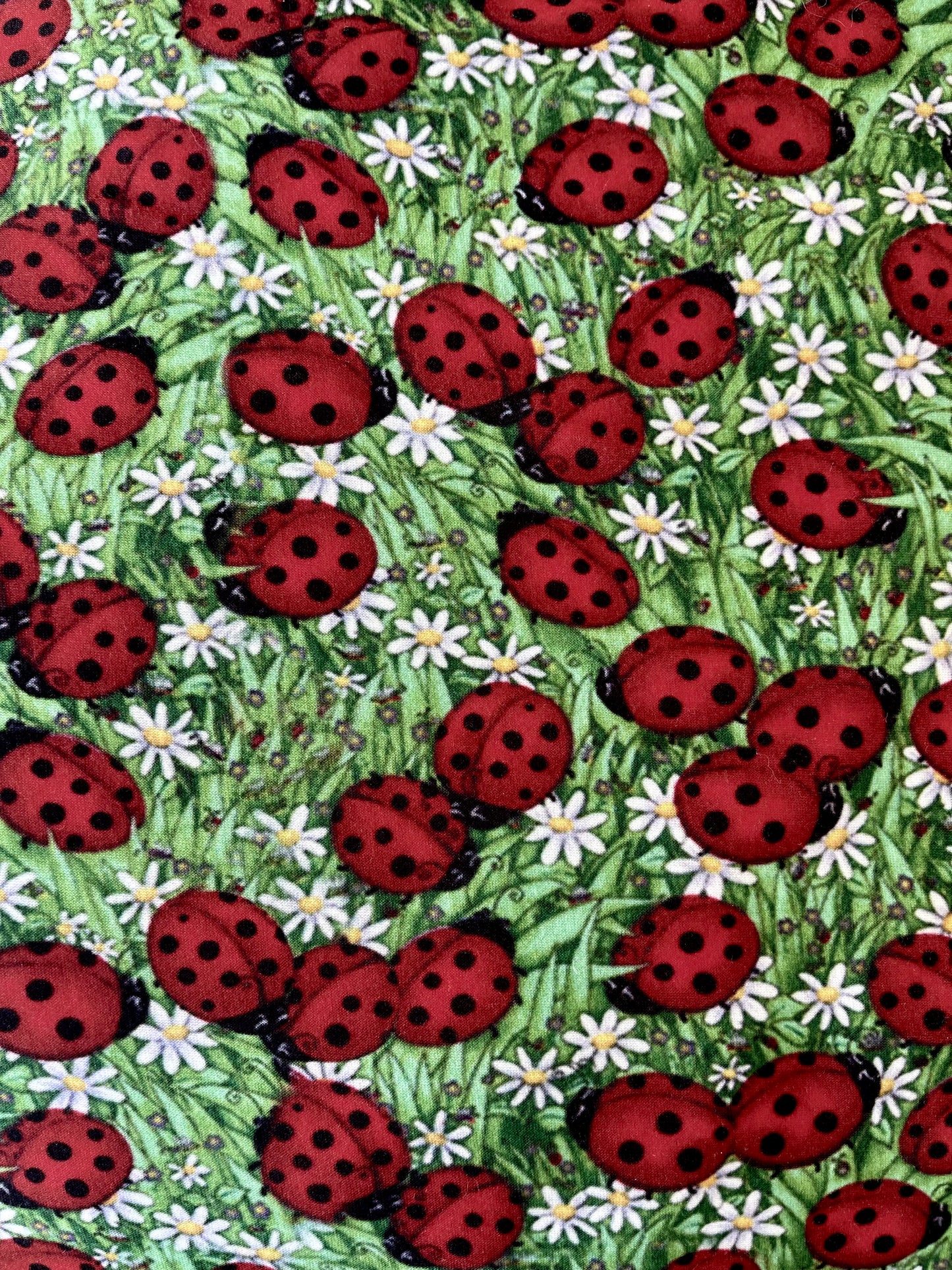 Ladybugs and Chamomile Meadow Pattern ∙ Scrub Cap Soft & Stretchy ∙ Euro or Unisex style hat ∙ Satin lined option ∙ Adjustable Nurse Cap